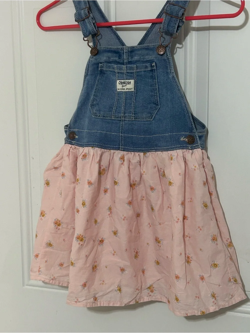 OshKosh B'gosh Blue Denim Bib Detail